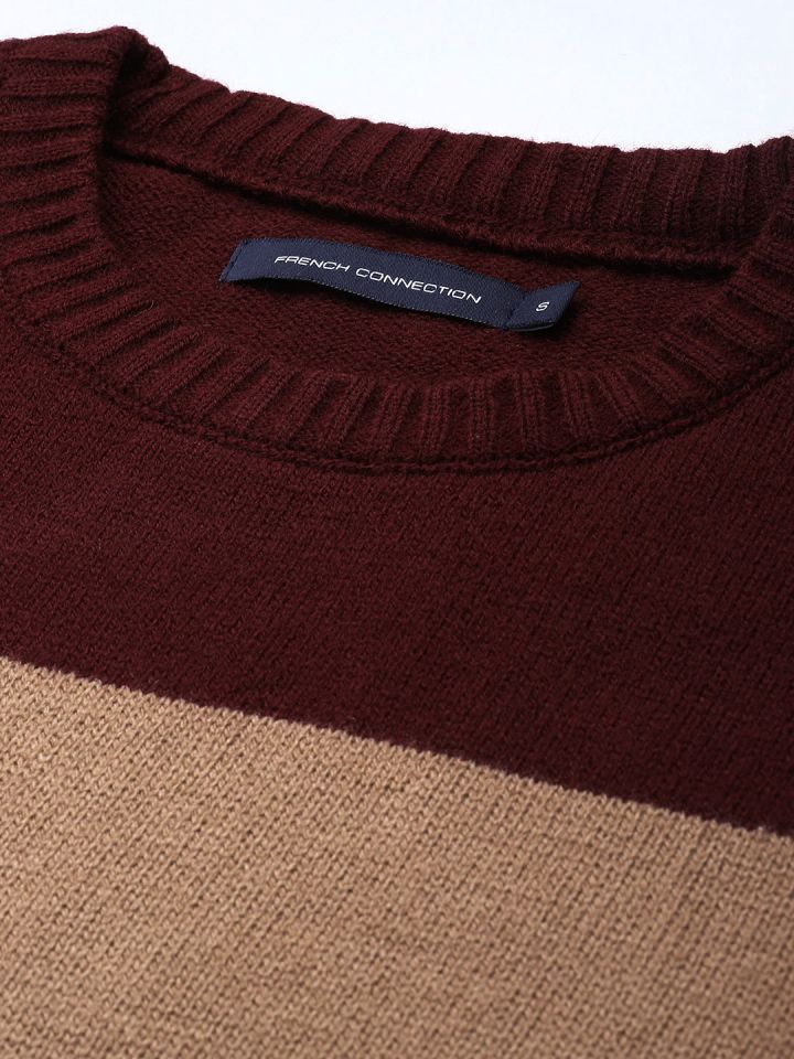 Buy French Connection Self Design Colourblocked Pullover