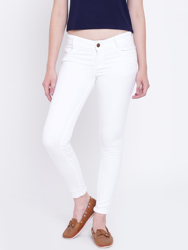 mid rise white skinny jeans