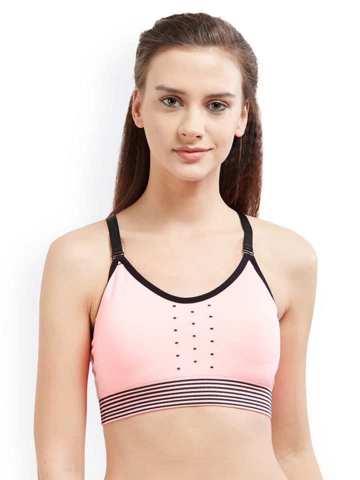 Buy Blush By PrettySecrets Pink Solid Non Wired Lightly Padded Sports Bra -  Bra for Women 2352916