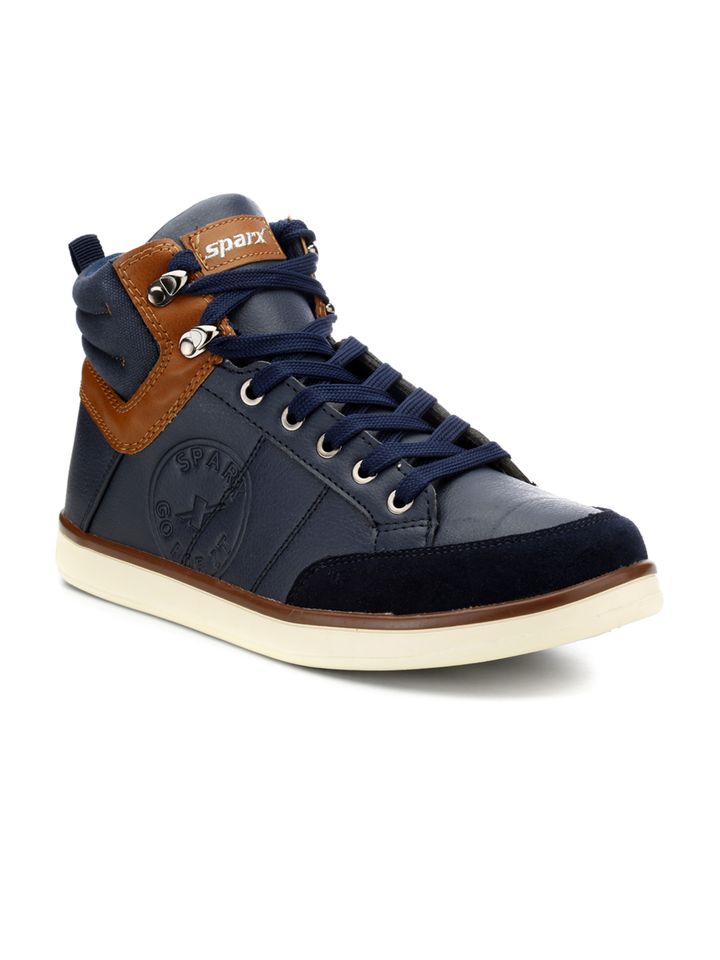 Buy Sparx Men Navy Blue Solid Synthetic 