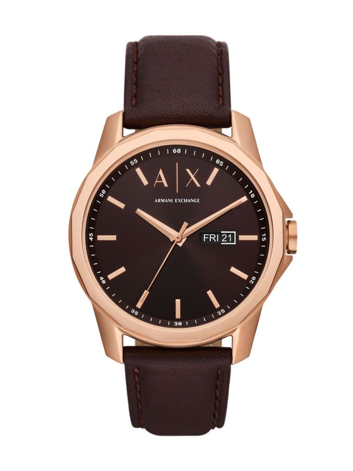 Armani rose gold hotsell watch leather strap