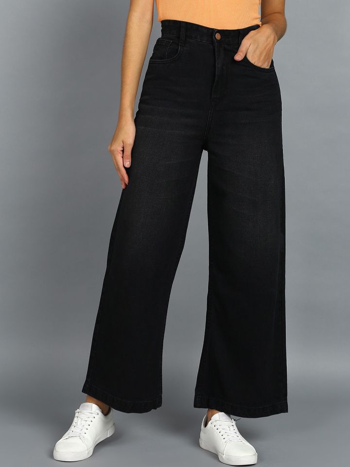 Urbano Fashion Women Mid Rise Wide Leg Jeans
