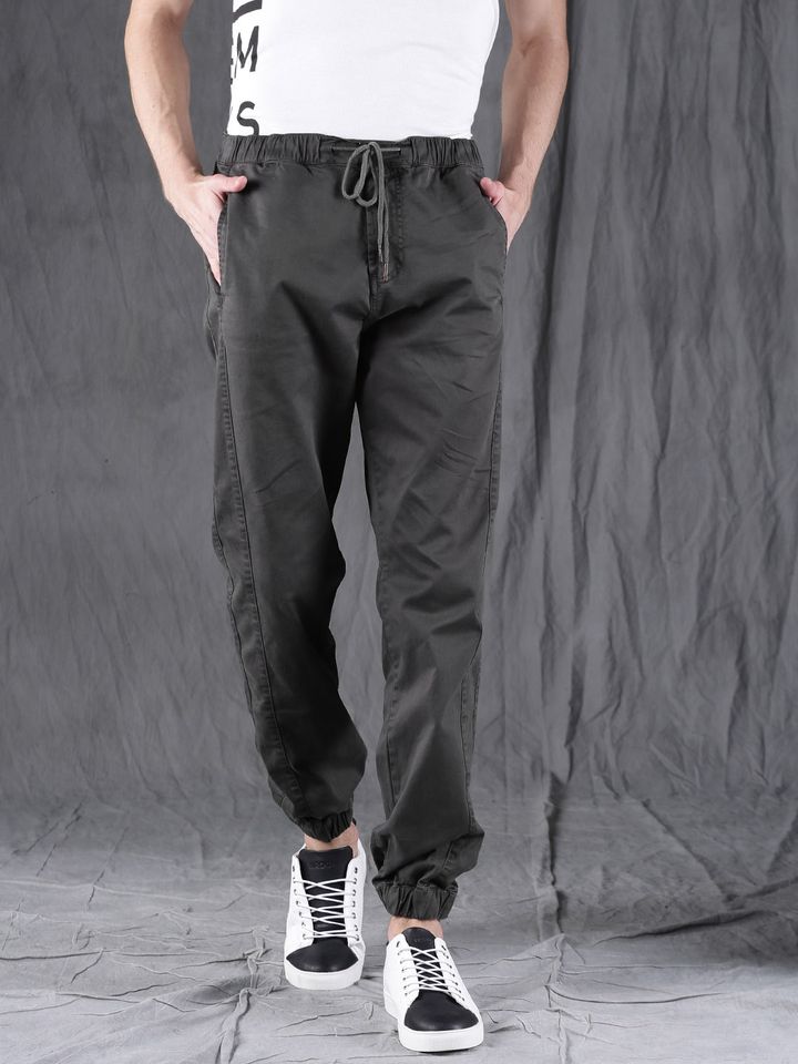Buy WROGN Men Charcoal Grey Regular Fit 