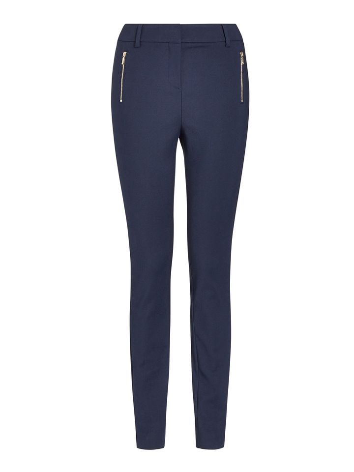 skinny navy blue trousers
