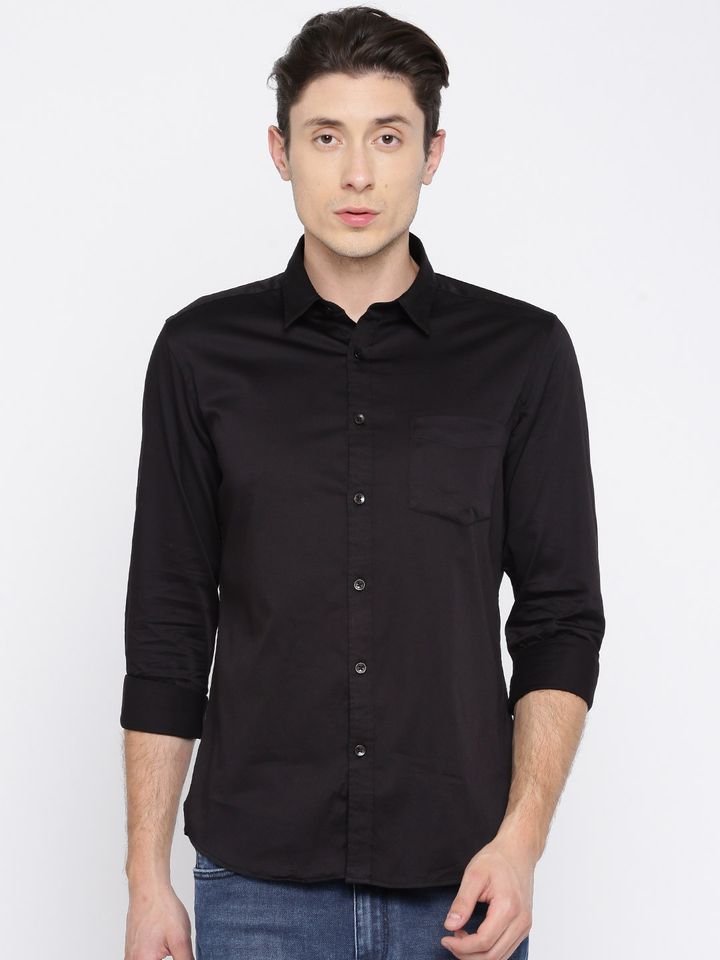 Black shirt for men myntra clearance