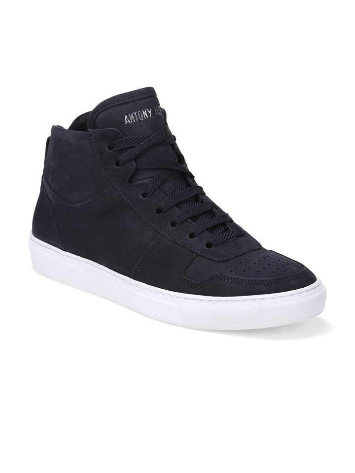 Buy Antony Morato Men Navy Blue Leather Sneakers Casual Shoes For Men 2343100 Myntra