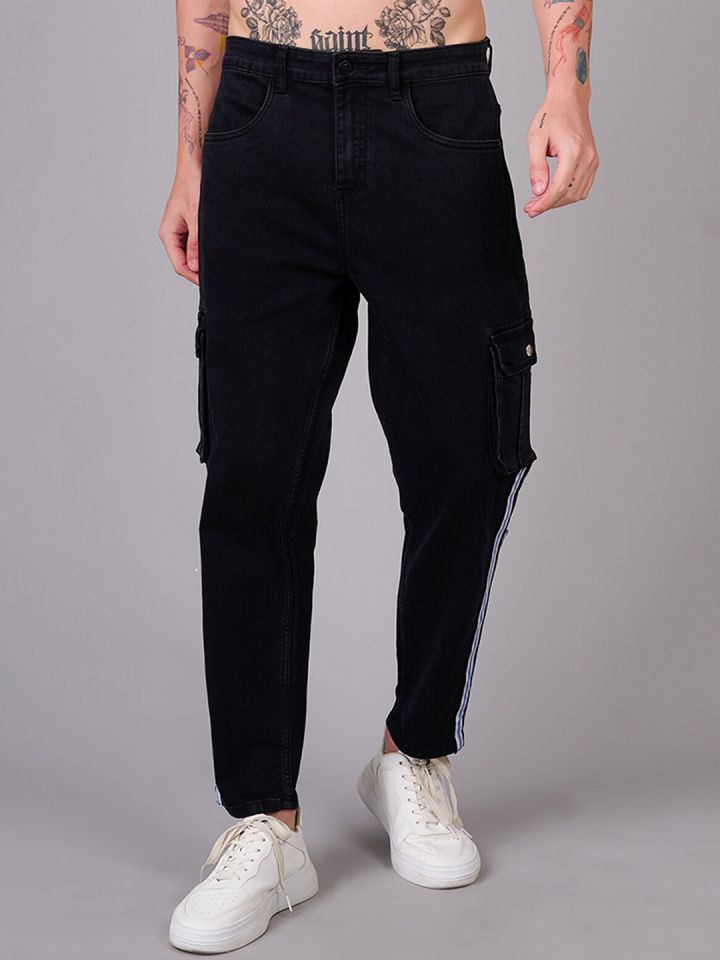 Buy Old Grey Men Relaxed Fit Side Stripes Clean Look Denim Jeans