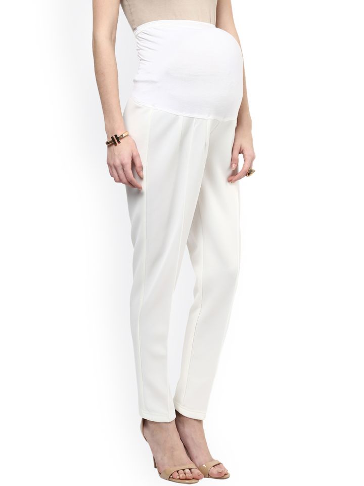 Buy PATRORNA Womens Plus Size Straight Fit Bootcut Maternity Trousers  MT8A1020White6XL at Amazonin