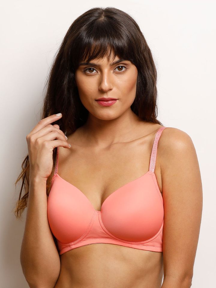 Buy Zivame Pink Solid Non Wired Lightly Padded T Shirt Bra - Bra for Women  2347969