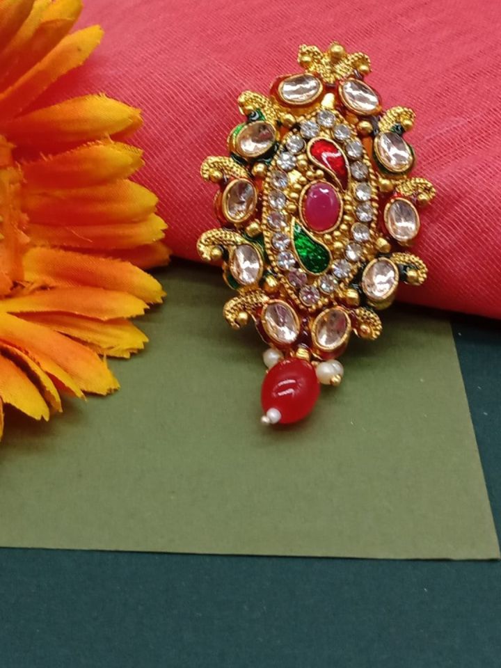 Kundan saree clearance pin