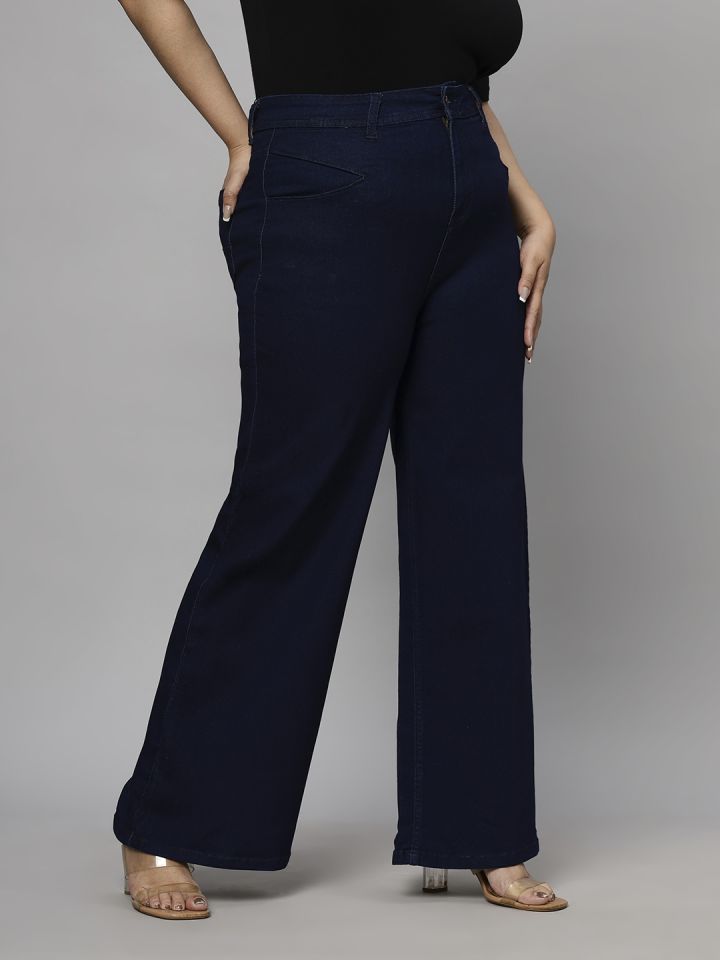 Buy Turning Blue Women Plus Size Wide Leg High Rise Stretchable Jeans -  Jeans for Women 23483346