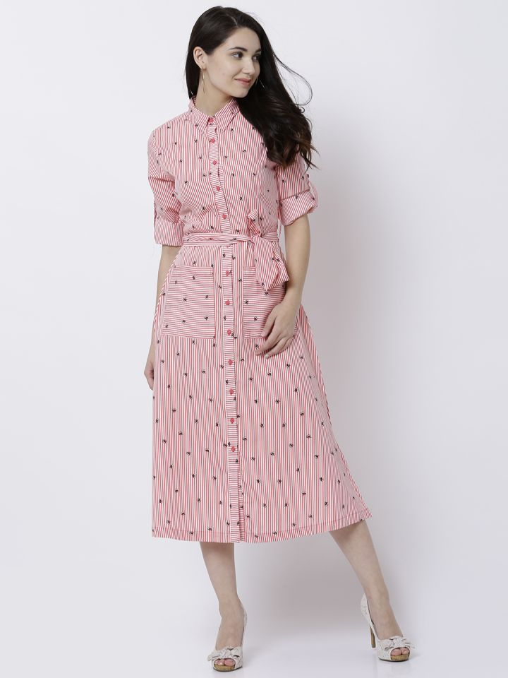 striped dress myntra