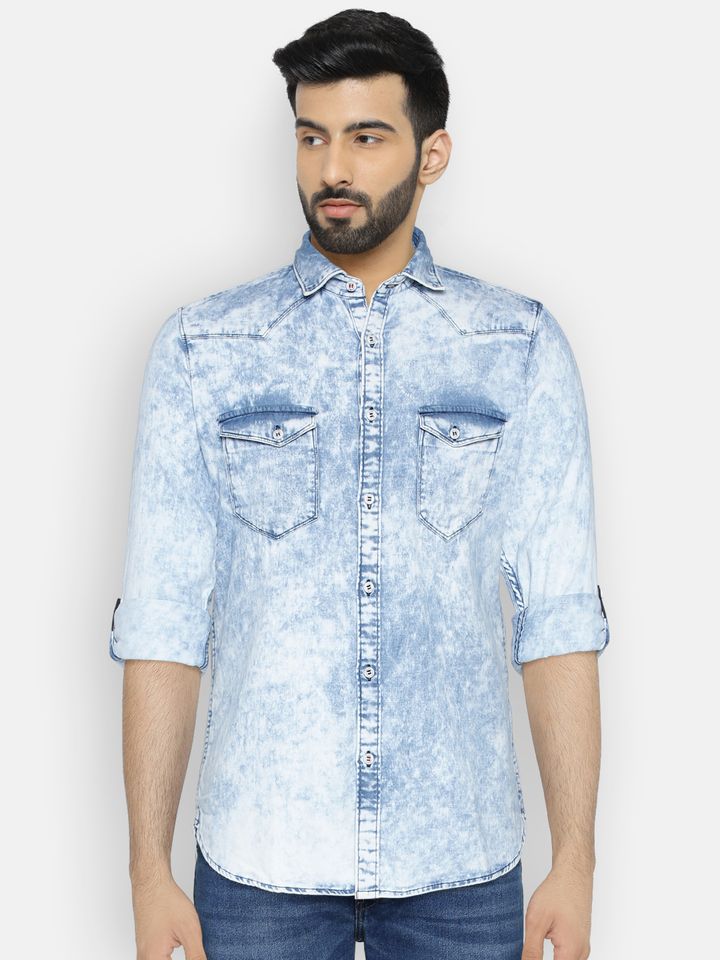 Buy Killer Men Blue Slim Fit Self 
