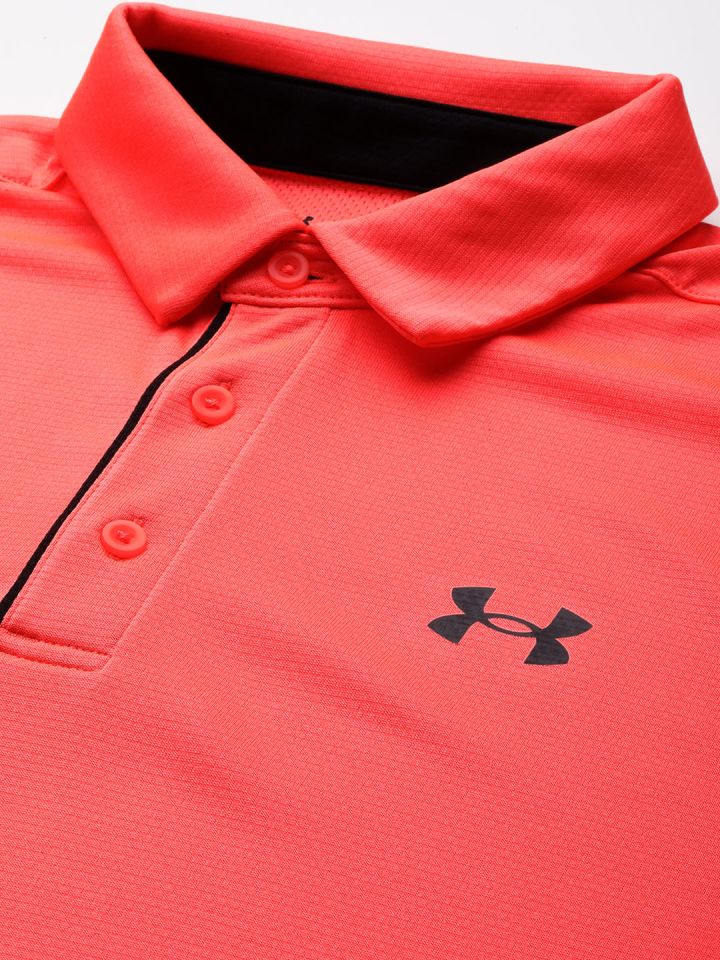 Orange under armour polo shirt store