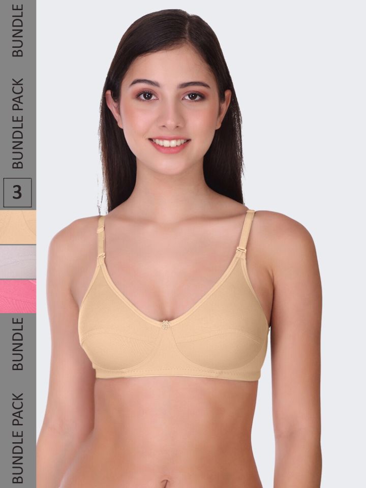 Buy POOJA RAGENEE Pack Of 3 Full Coverage Everyday Bra With All