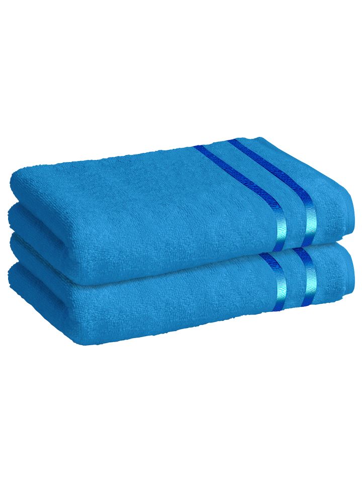 Buy Story@Home Blue Cotton 450 GSM Small Bath Towel - Set of 4 at