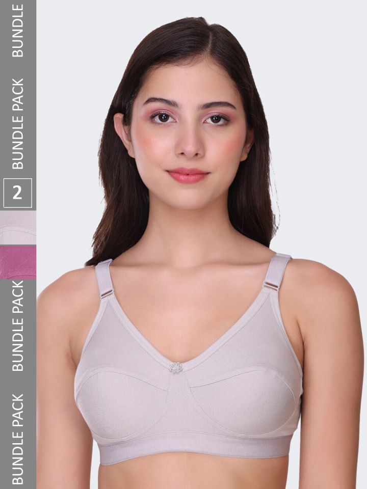 Buy POOJA RAGENEE Pack Of 2 Full Coverage Non Wired Lightly Padded Cotton  ???????Everyday Bras - Bra for Women 23529766