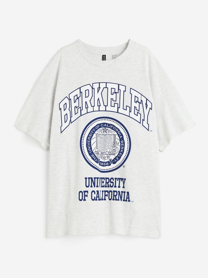 Buy H M Pure Cotton Oversized Printed T Shirt Tshirts for Women