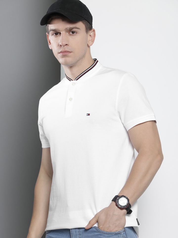 Tommy Hilfiger Sustainable Henley Neck Pure Cotton Slim Fit T shirt