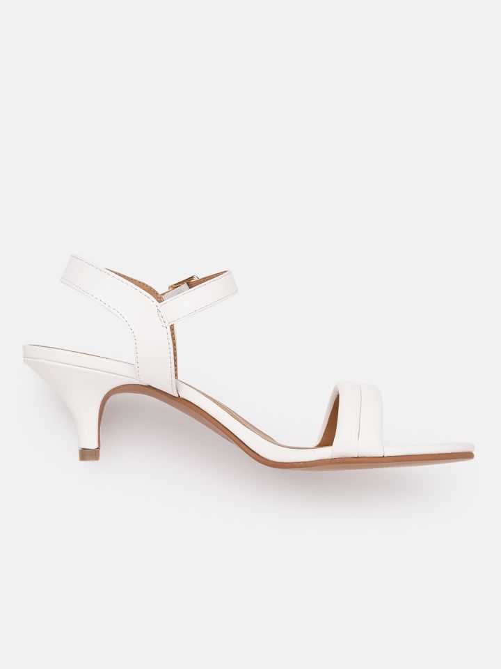 White strappy store kitten heel sandals