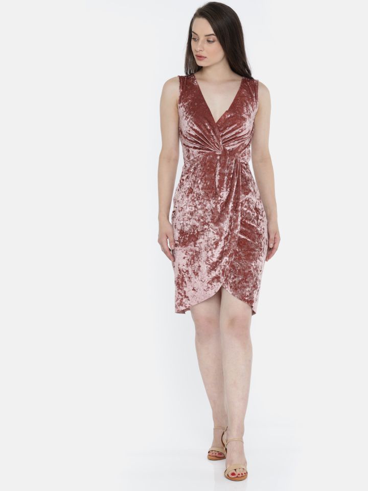 Peach velvet dress clearance