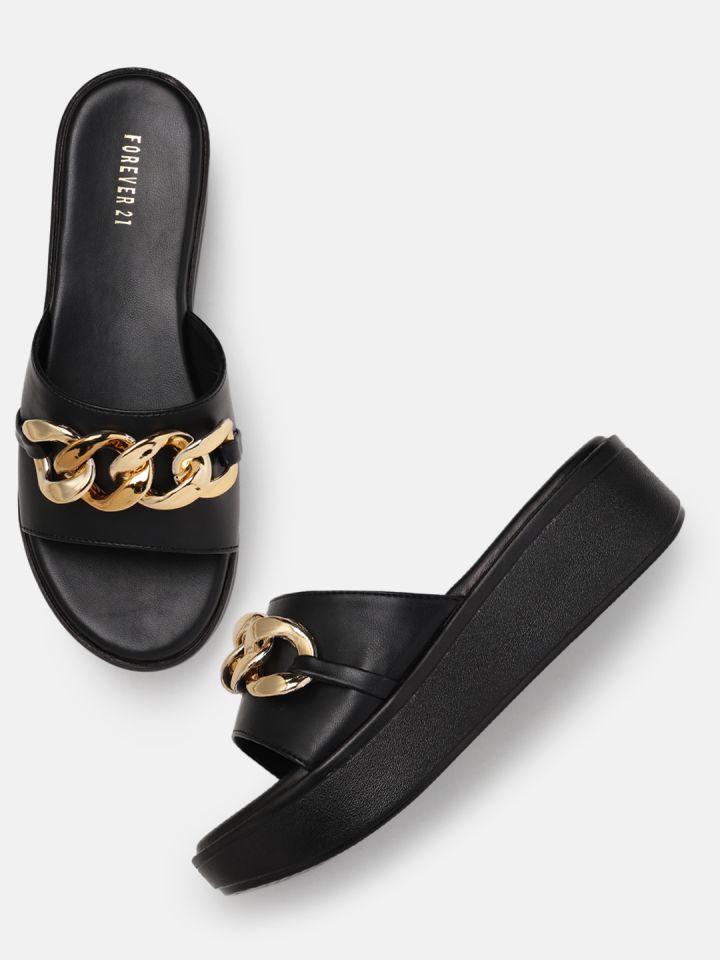 Black platform hotsell sandals forever 21