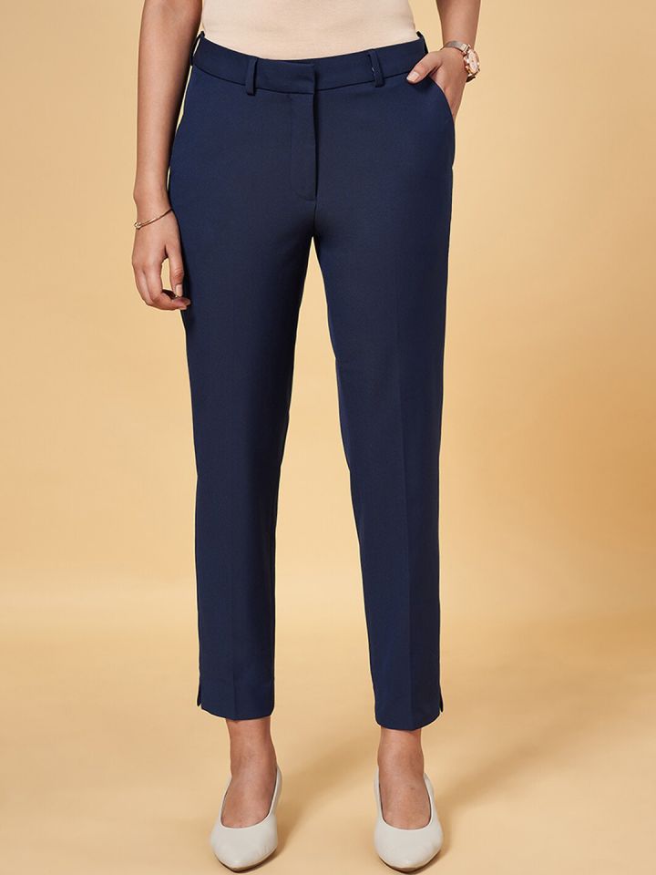 Buy Annabelle By Pantaloons Women High Rise Formal Trousers