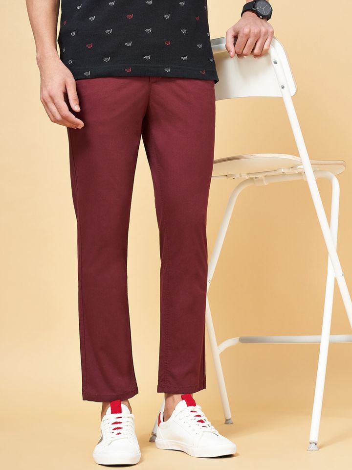 Buy DARK TEAL Trousers & Pants for Men by Byford by Pantaloons