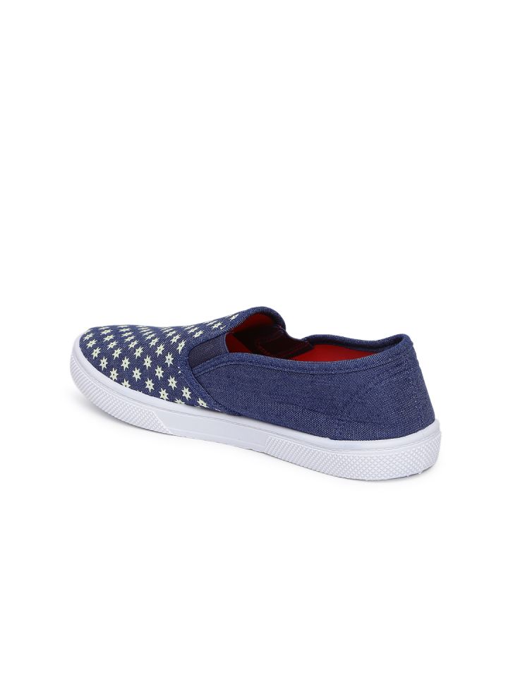 Lavie Women Navy Blue Printed Slip On Sneakers