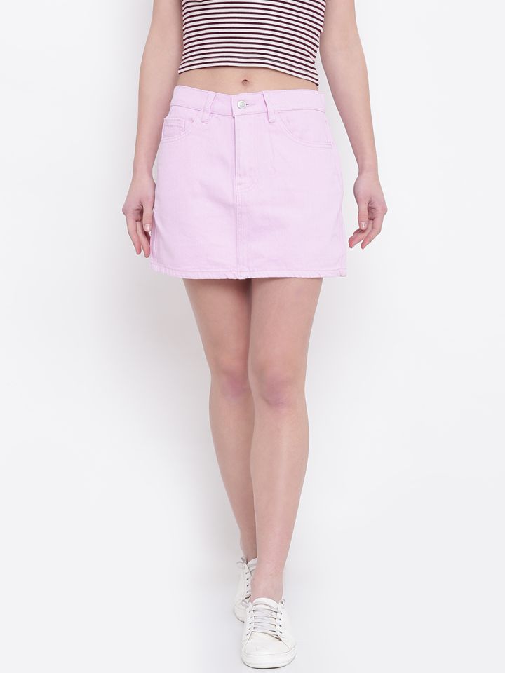 Pink denim top skirt forever 21