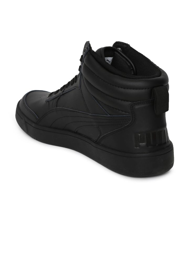 Buy Puma Men Black Solid Leather Rebound Street V2 L High Top