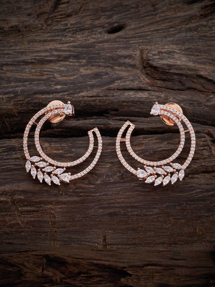 Rose gold half hoop earrings top