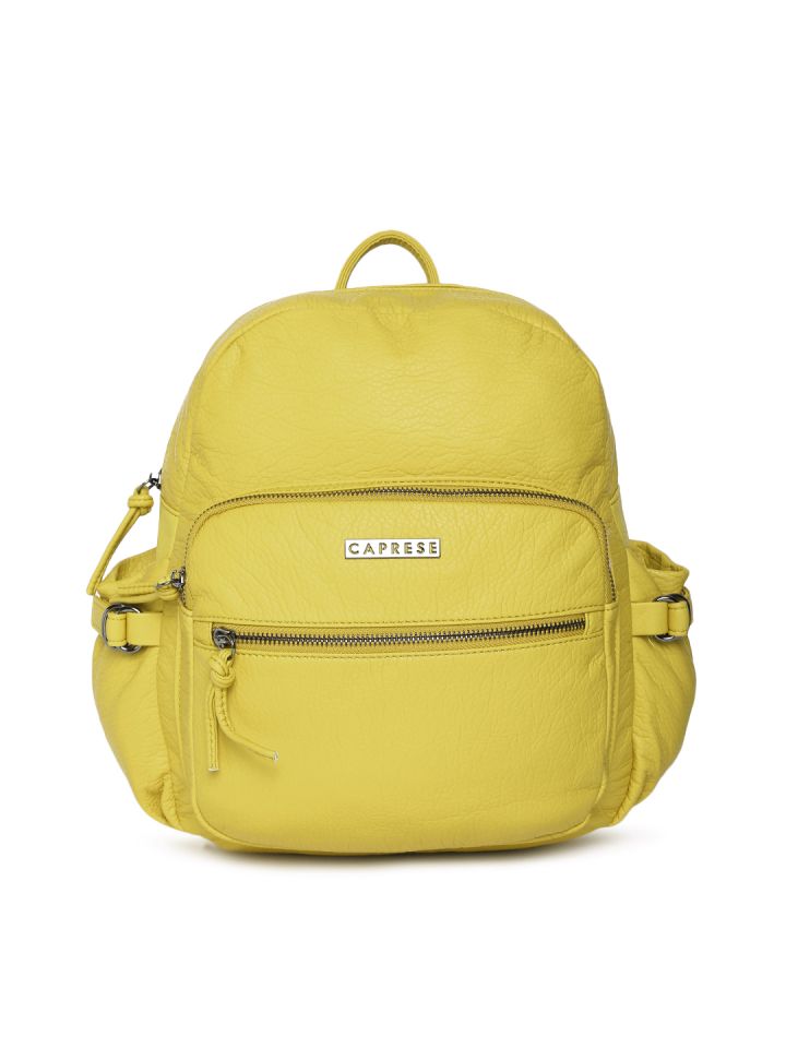 Buy Caprese Women Yellow Solid Backpack Backpacks for Women