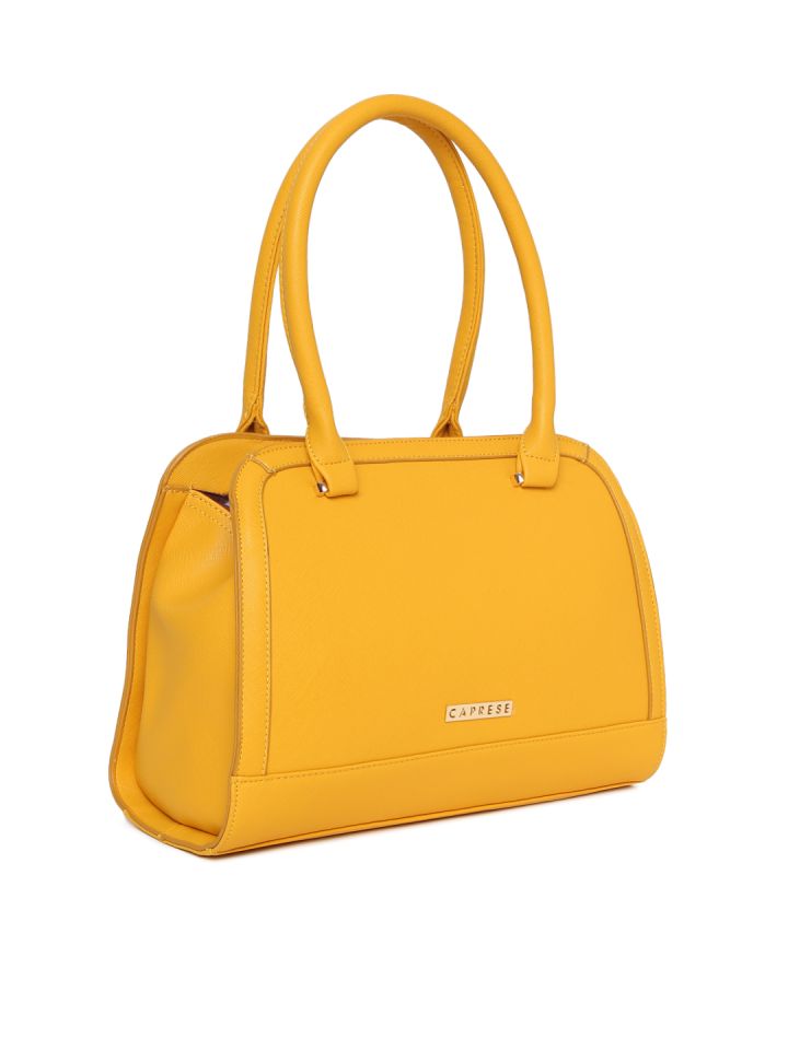 Caprese Mustard Yellow Solid Shoulder Bag