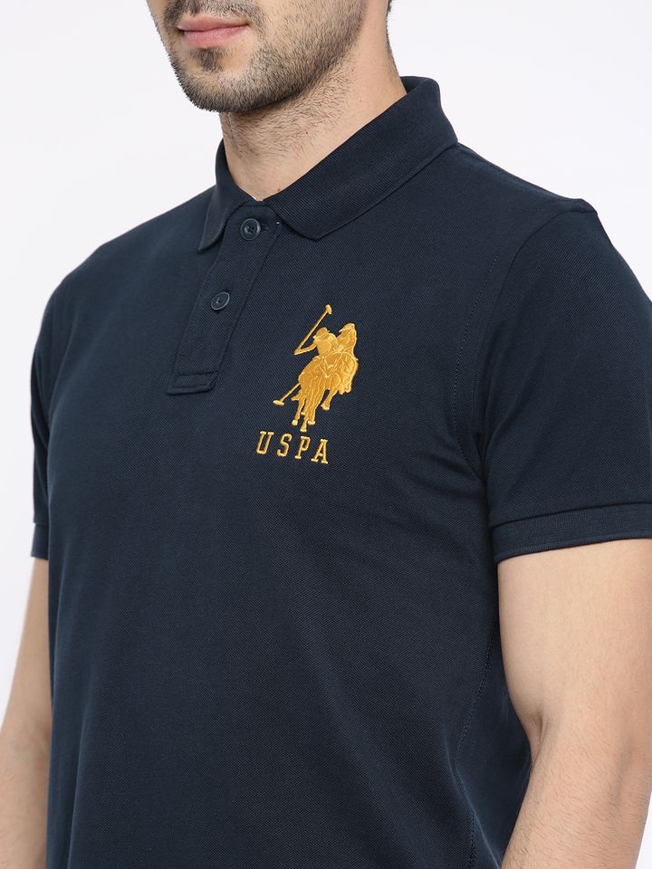 Buy U.S. Polo Assn. Men Navy Solid Polo 