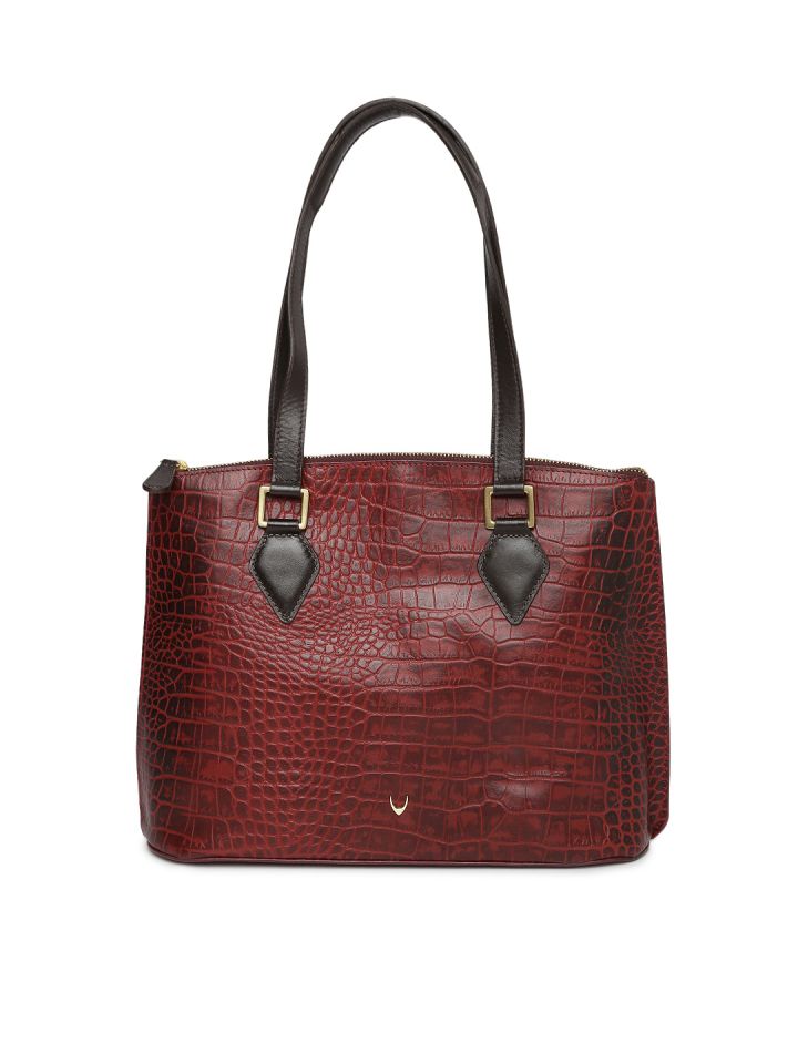 Buy Hidesign Maroon Textured Leather Shoulder Bag Handbags for