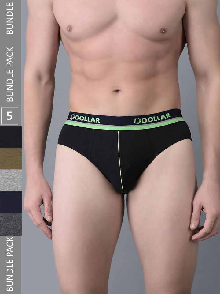 Buy Dollar Bigboss Assorted Color Cotton Briefs (Pack Of 2) for