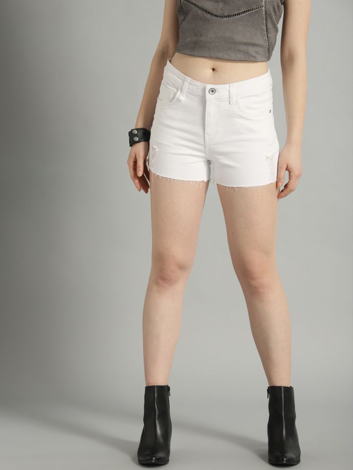 Short Femme RHYTHM Line Denim Vintage White - Breizh Rider