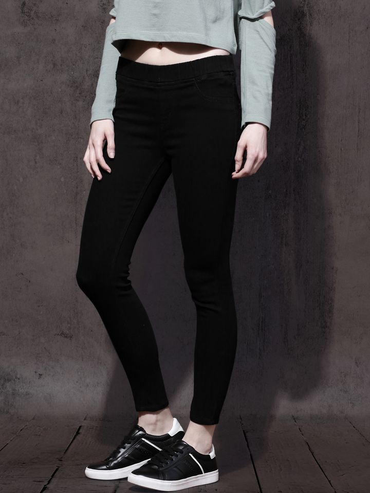 Buy Roadster Women Black Jeggings 