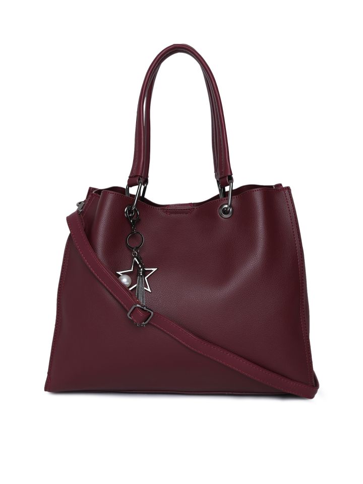 Dressberry burgundy solid shoulder bag sales