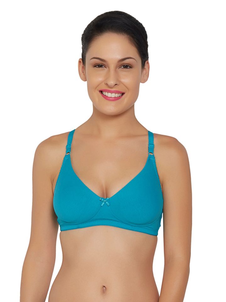 Buy Libertina Teal Green Solid Non Wired Non Padded T Shirt Bra