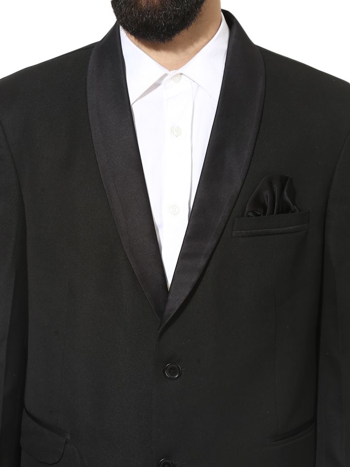 Hangup Men Black Single-Breasted Slim Fit Party Suit