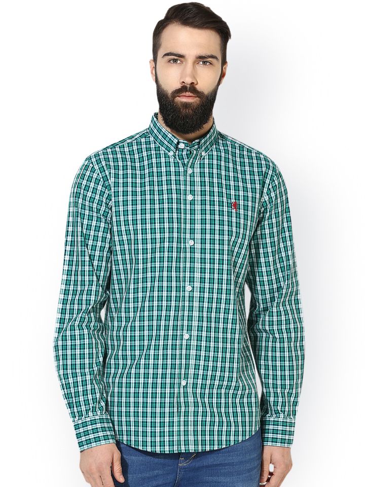 Red Tape Men Green Comfort Regular Fit Checked Casual Shirt