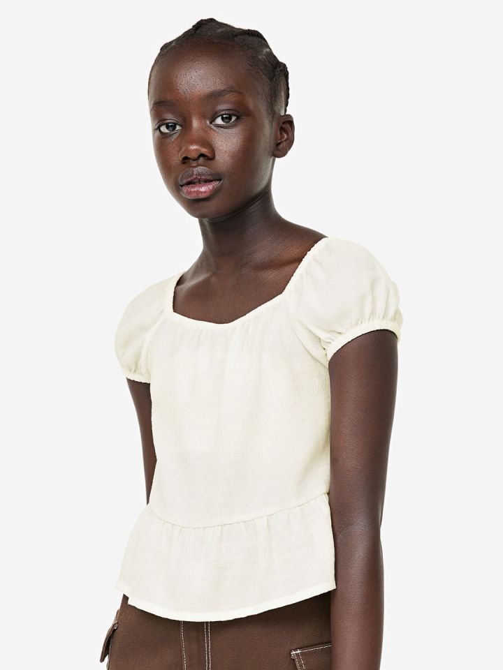 H&m puff outlet sleeve top