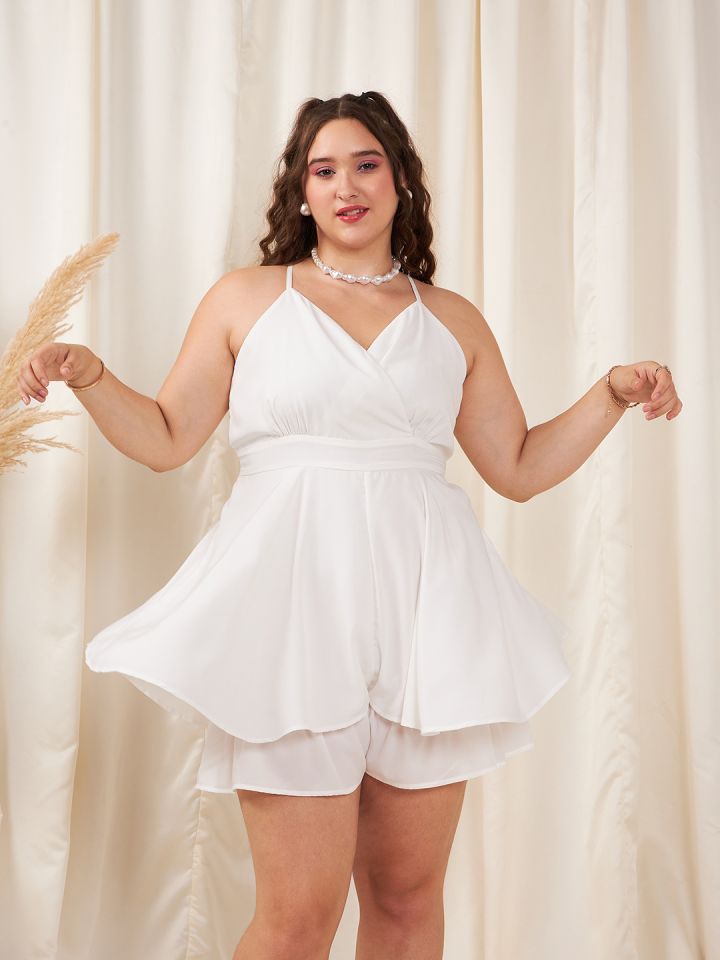 White layered hot sale jumpsuit