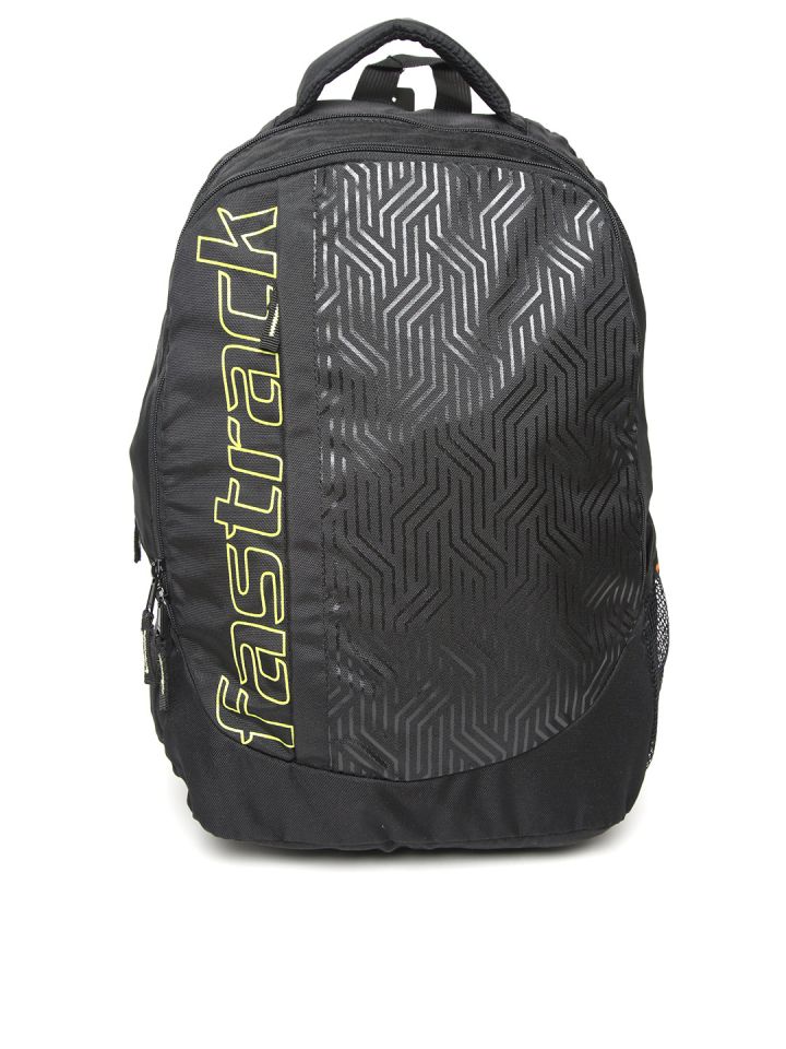 black geometric backpack