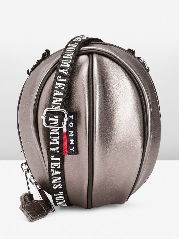 Buy Tommy Hilfiger Solid PU Bowling Handheld Bag With Brand Logo