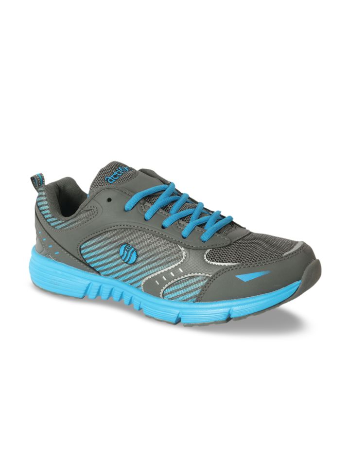 Action Men Charcoal Grey Blue Running Shoes