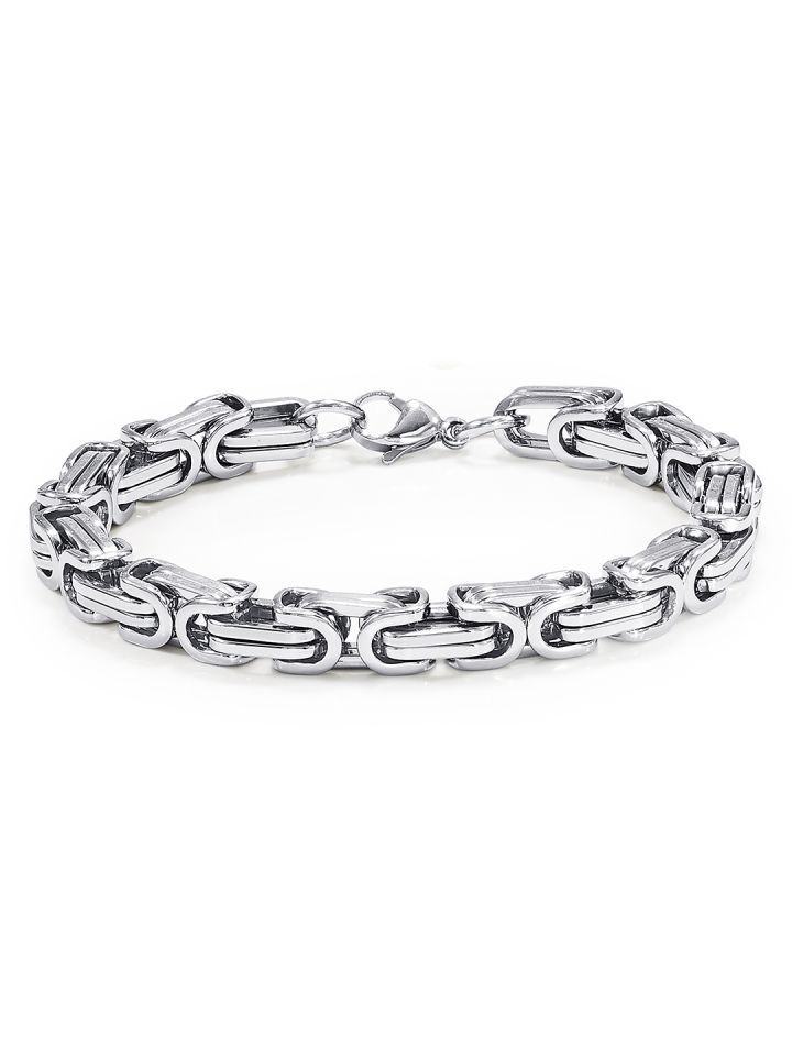 Peora Black Silver Plated Two Toned Kada Bracelet Jewellery Gift For Boys   Men  Amazonin Fashion