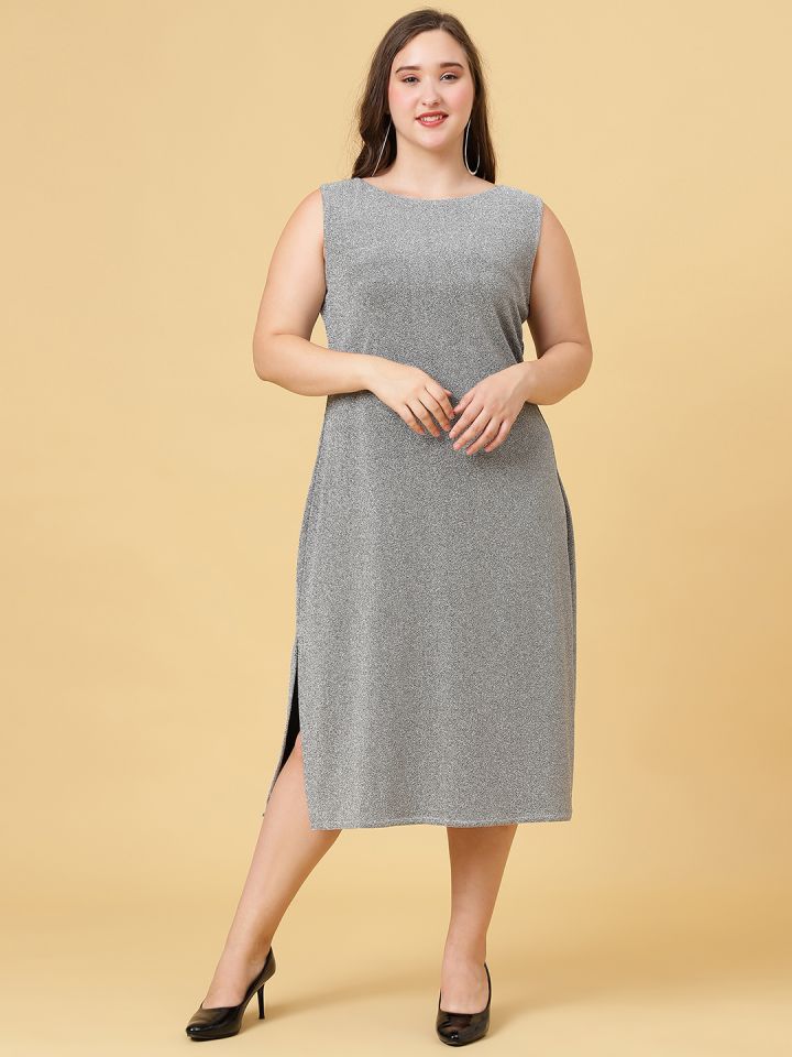 Gray sheath dress plus size outlet
